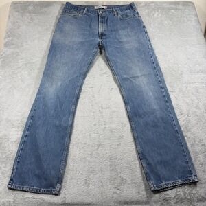 Levis 505 Jeans Mens 36x34 Blue Light Wash Straight Leg Denim Regular Fit
